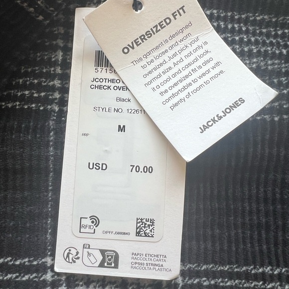 NWT Men's Jack & Jones Relaxed Overfit Corduroy Long Sleeve Shirt Size M (G3) - Picture 5 of 6